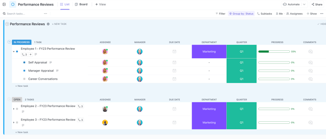 ClickUp Perf Review