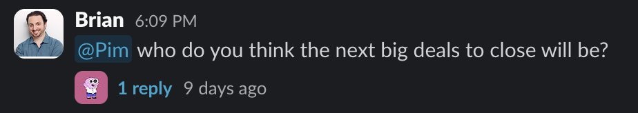 Brian asking Pim about deals